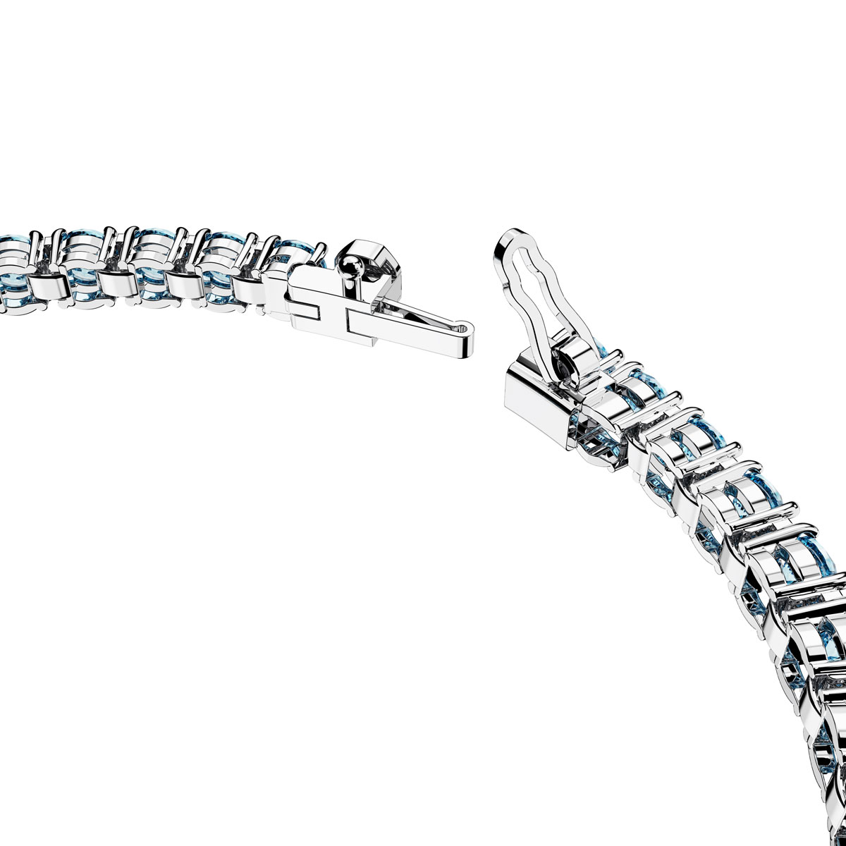 Swarovski Jewelry Aqua and Rhodium Matrix Bracelet, Medium